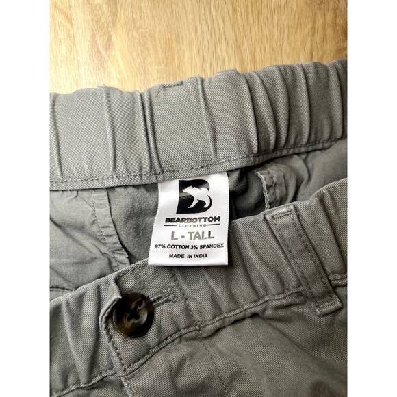Bearbottom Size Large Tall Gray Mens Jogger Khaki Pants, Outdoors Hiking - Picture 3 of 7